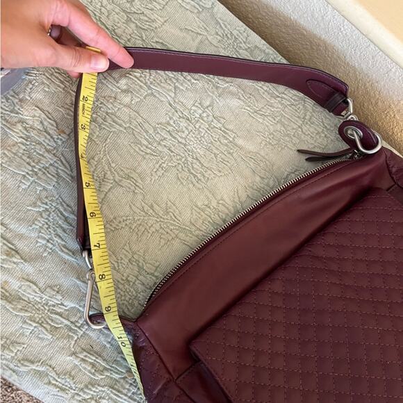 Vera Bradley Leather Carson Shoulder Bag In Mulled Wine Quilted NWOT - Picture 11 of 14